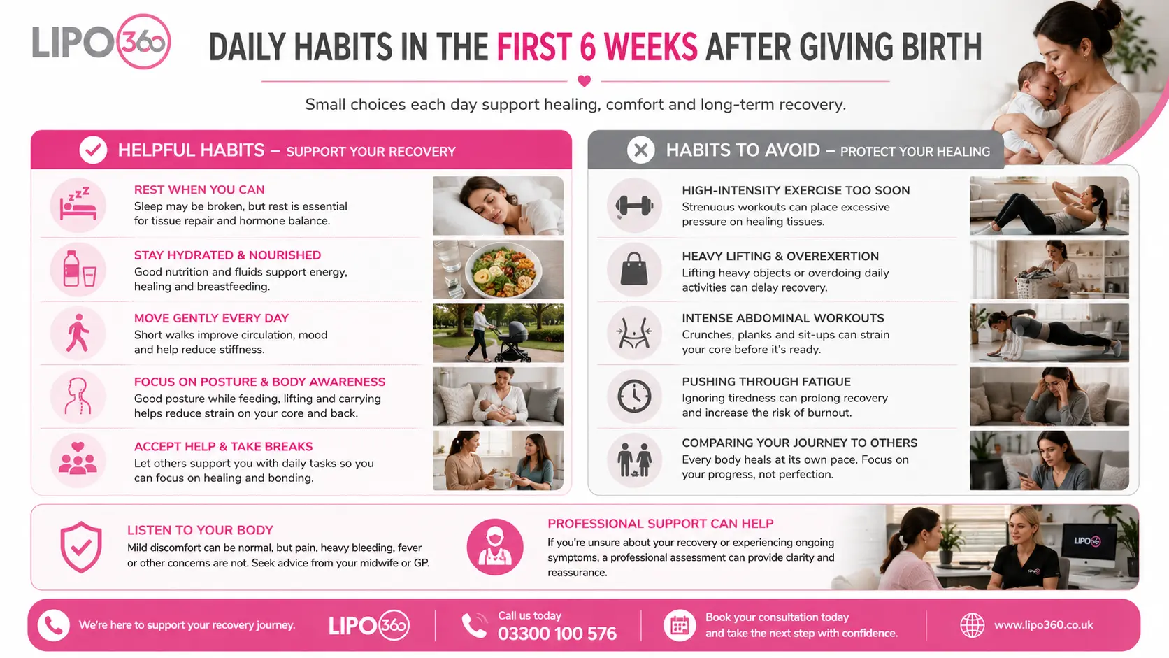 What to Do (and Avoid) in the First 6 Weeks After Giving Birth To Avoid Diastasis Recti 3 First 6 Weeks After Giving Birth To Avoid Diastasis Recti Hertfordshire : Daily Habits in the First 6 Weeks After Giving Birth